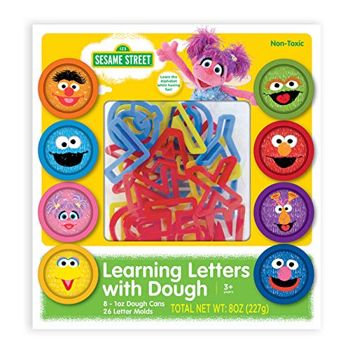 Sesame Street Learning Letters with Dough 8 1 oz Cans of Sesame Street Dough 26 Letter Molds Gift for Kids Fun Educational 0 belly baby and beyond
