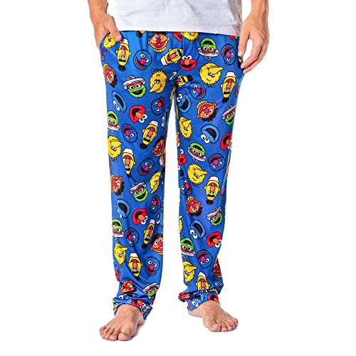 Sesame Street Mens Allover Character Head Adult Lounge Pajama Pants 0 belly baby and beyond