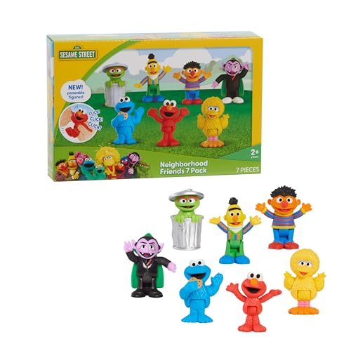 Sesame Street Neighborhood Friends 7 piece Poseable Figurines Kids Toys for Ages 2 Up by Just Play 0 belly baby and beyond