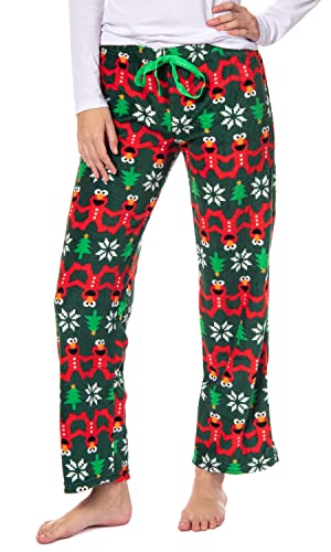 Sesame Street Womens Elmo Ugly Christmas Sweater Fleece Pajama Lounge Pants 0 belly baby and beyond