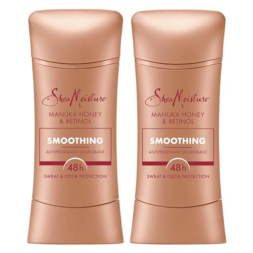 SheaMoisture Antiperspirant Deodorant Stick Smoothing Manuka Honey Retinol Pack of 2 for 48HR Sweat Odor Protection with No Parabens No Mineral Oil 26 oz 0 belly baby and beyond