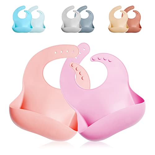Silicone Baby Bib BPA Free Waterproof Bibs Adjustable 2PCS Sakura 0 belly baby and beyond