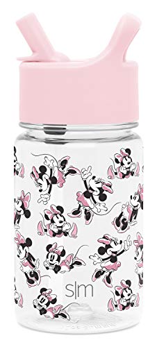 Simple Modern Disney Minnie Mouse Retro Reusable Plastic BPA Free Tritan Cup Leak Proof with Straw Lid for Toddlers Girls 12oz Water Bottle 0 belly baby and beyond
