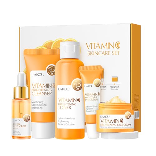 Skincare Gift Set for Teenage GirlsVitamin C Skin Care Set 5 Piece Gentle Skin Cleaning Care Travel Size Kit With Cleanser Toner Face SerumEye CreamFace Cream Brighten Face Skin Care Kit 0 belly baby and beyond