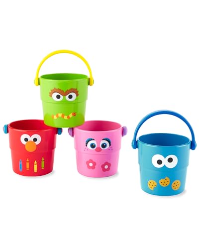 Skip Hop x Sesame Street Baby Bath Toy Stack Pour Bath Buckets 0 belly baby and beyond