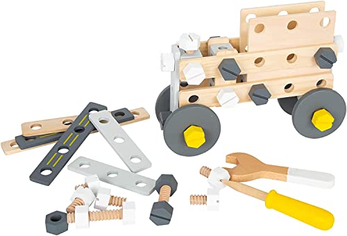 Small Foot Wooden Toys Ultimate Construction Set Includes Wooden Wrench Drill and Screws Premium Building Toys for Boys and Girls Ages 3 Multi 0 belly baby and beyond