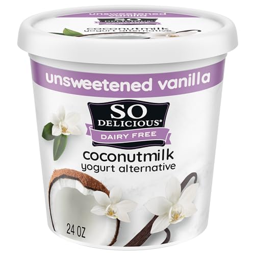 So Delicious Dairy Free Coconut Milk Yogurt Alternative Unsweetened Vanilla Vegan Gluten Free Non GMO Creamy Plant Based Yogurt Alternative 24 oz Container 0 belly baby and beyond