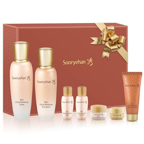 Sooryehan BON EXTRA MOISTURE Korean Skin Care Gift Set 385ml 1301 Fl Oz Luxury Premium High end by LG BEAUTY Hydrating Toner Emulsion Lotion Cleansing Foam Eye Cream 0 belly baby and beyond