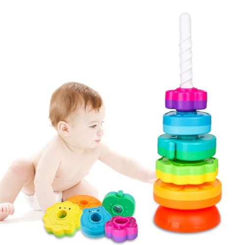Spin Stack ToysBaby Spinning Toys ABS Plastic and Color Rainbow DesignFocus on Children Educational and Interactive Learnings Stack Toys Suitable for Gifts for Boys and Girls 0 belly baby and beyond