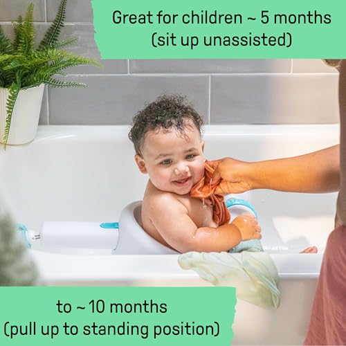 Summer Infant My Bath Seat for Sit Up Baby Bathing Sure Secure Suction Cups Backrest for Assisted Sitting Easy Setup Storage Aqua 0 1 belly baby and beyond