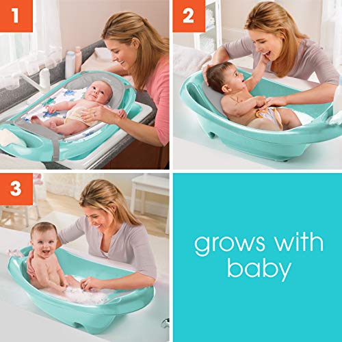 Summer Infant Splish n Splash Newborn to Toddler Tub Aqua 3 Stage Tub for Newborns Infants and Toddlers Includes Fabric Newborn Sling Cushioned Support Parent Assist Tray and a Drain Plug 0 0 belly baby and beyond