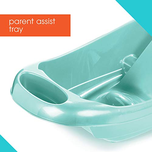 Summer Infant Splish n Splash Newborn to Toddler Tub Aqua 3 Stage Tub for Newborns Infants and Toddlers Includes Fabric Newborn Sling Cushioned Support Parent Assist Tray and a Drain Plug 0 3 belly baby and beyond