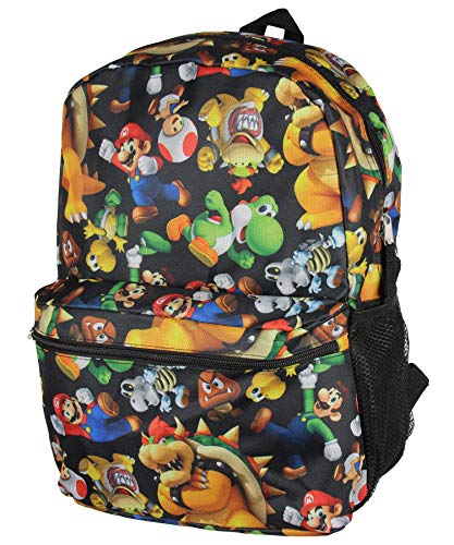 Super Mario Bros Backpack All Over Character Print 16 Bag 0 belly baby and beyond
