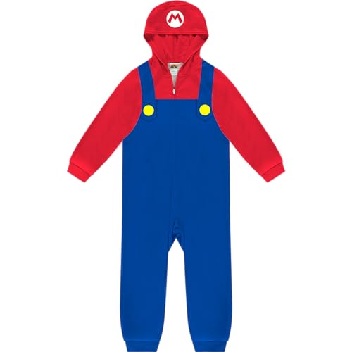 Super Mario Kids Onesie Pajamas Boys Long Sleeve Zip Up Hooded Blanket Sleep One Piece Costume Official License 0 belly baby and beyond