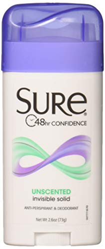 Sure Sure Anti Perspirant Deodorant Invisible Solid Unscented Unscented 26 oz Pack of 2 0 belly baby and beyond