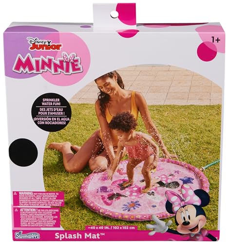 SwimWays Minnie Mouse Splash Mat Kids Splash Pad Outdoor Toys Minnie Mouse Party Supplies Water Toys for Kids Aged 1 Up 0 belly baby and beyond