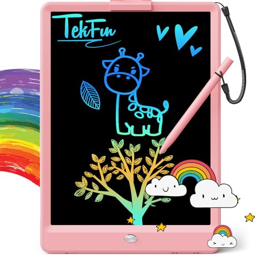 TEKFUN LCD Writing Tablet Doodle Board 10inch Colorful Drawing Pad for Kids Mess Free Coloring for Toddlers Toys Gifts for 3 4 5 6 7 8 Year Old Girls Boys Pink 0 belly baby and beyond