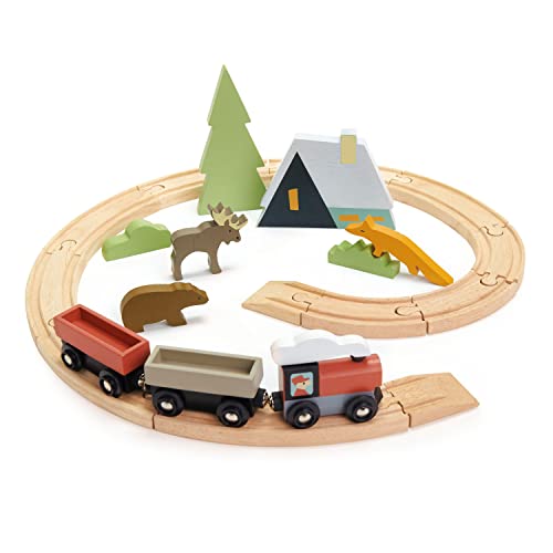 Tender Leaf Toys Treetops Train Set Beautiful Wooden Toy Train Set Kids Intelligent and Imaginative Play Skills for Age 3 0 belly baby and beyond