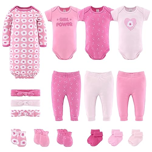 The Peanutshell Newborn Girl Clothes EssentIals Set 16 Piece Baby Layette Gift Set 0 3 3 6 6 9 Months Infant Clothing 0 belly baby and beyond