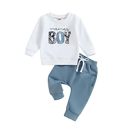 Toddler Baby Boy Cute Clothes Outfits Mamas Boy Fall Winter Sweatshirt Pants Outfit Infant Boy Fall Clothes Set 0 belly baby and beyond