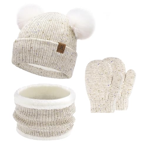 Toddler Kids Winter Hats Gloves Scarfs Beanie Mittens Neck Warmer for 0 6 12 Months 1 2 3 4 8 Year Old Baby Girls Boys Gifts 0 belly baby and beyond