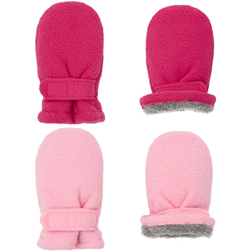 Toddler Mittens Baby Boy Girls Winter Warm Mittens Kids Easy On Sherpa Fleece Lined Mittens Snow Infant Gloves 2 Pairs 0 belly baby and beyond