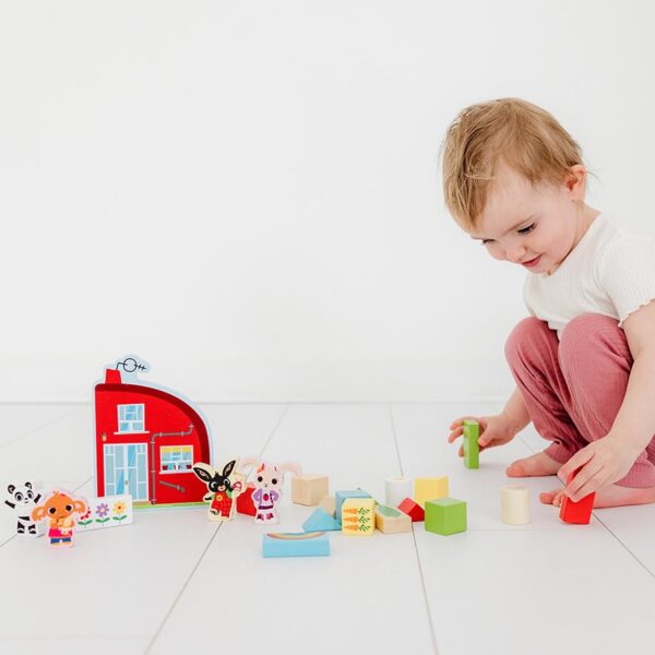 Totum Bambolino Toys Wooden Block Box Construction Set with Bing and Friends 22 Pieces 0 1 belly baby and beyond