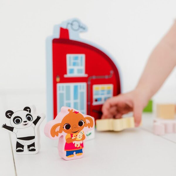 Totum Bambolino Toys Wooden Block Box Construction Set with Bing and Friends 22 Pieces 0 2 belly baby and beyond