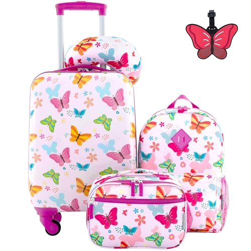 Travelers Club 5 Piece Kids Luggage Set Butterfly 0 belly baby and beyond