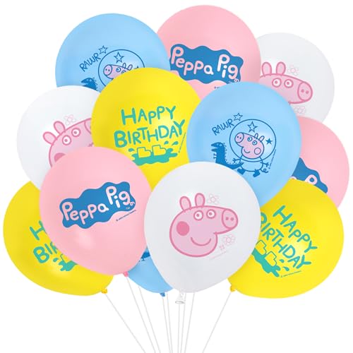 Treasures Gifted Peppa Pig Balloon 12 Pack 12in Latex Peppa Pig Party Balloons Peppa Pig Party Decorations Officially Licensed Peppa Pig Birthday Party Supplies Peppa Pig Balloons 0 belly baby and beyond