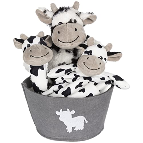 Trend Lab 4Piece Plush Gift Set Bucket Cow 0 belly baby and beyond