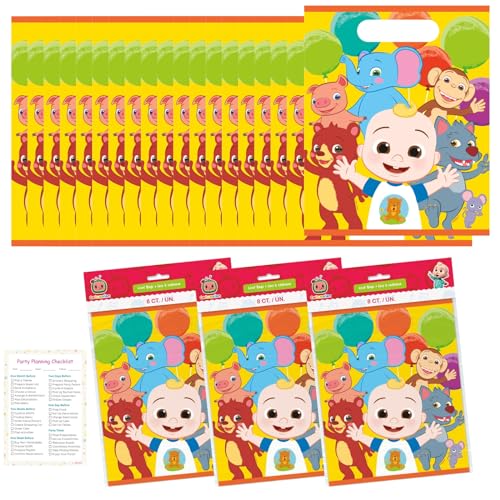 Unique Cocomelon Goodie Bags Set 24 Cocomelon Plastic Party Favor Bags Checklist Cocomelon Birthday Party Decorations and Supplies Officially Licensed 0 belly baby and beyond