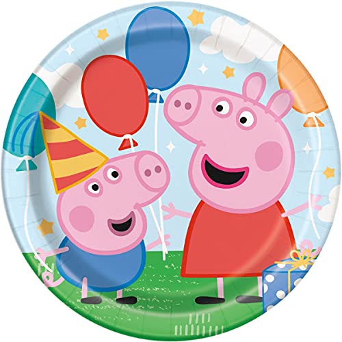 Unique Industries 78215 Peppa Pig 9 inch Dinner Plates 8 Count 0 belly baby and beyond