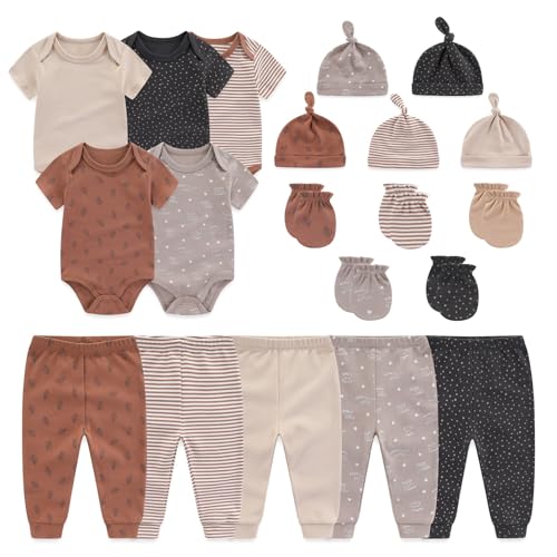 Unisex Baby Boy Girl Bodysuits Sets 20 pack Cotton Casual New born Clothes Comfort Infant Outfit Baby Essentials 0 belly baby and beyond