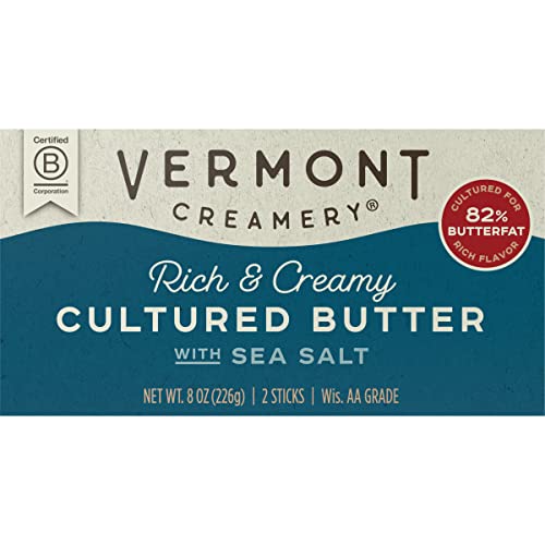Vermont Creamery Cultured Butter Sea Salt 8 oz in 2 Sticks 0 belly baby and beyond