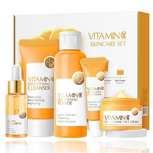 Vitamin C Skincare Set 5 In 1 Skincare Gift Set With Cleanser Toner Face Serum Face Cream And Eye Cream Skin Care Products For Teen Girls Long Lasting Moisturizing Skincare Set For Women Men 0 belly baby and beyond