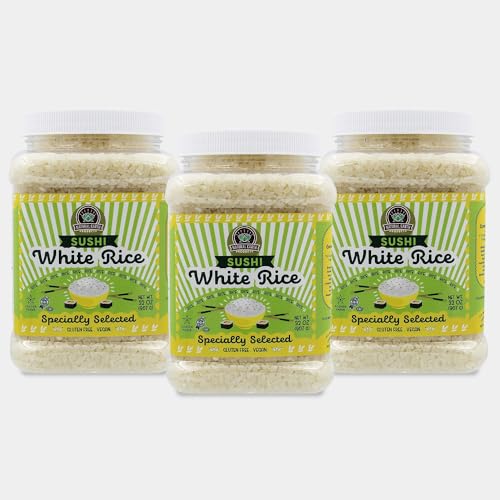 White Sushi Rice Bulk Rice Container Gluten Free Vegan Kosher 32Oz 3 pack 0 belly baby and beyond
