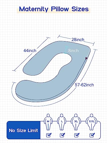 Wndys Dream Pregnancy Pillow with Cooling Cover Side J Type Full Body Pillow for Back Legs and Belly Support Comfortable Slumber for Pregnant WomenBlue 0 0 belly baby and beyond