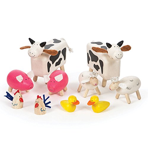 Wooden Farm Animals 10 Farm Animals for 3 Year Olds Farm Toys Quality Farm Animals Figures Oldfield Farm Gifts for Boys Girls 0 belly baby and beyond