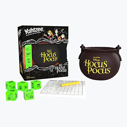 YAHTZEE Disney Hocus Pocus Collectible Witchs Caldron Dice Cup Classic Family Dice Game Based on Disney Film Great for Family Game Night Officially Licensed Disney Game Merchandise 0 belly baby and beyond