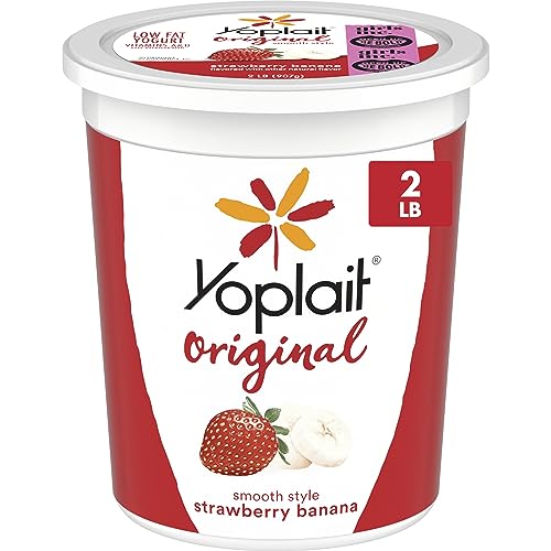 Yoplait Original Smooth Style Strawberry Banana Low Fat Yogurt 32 OZ 0 belly baby and beyond