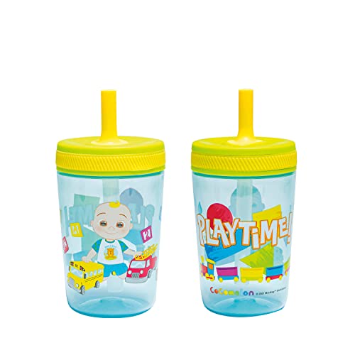 Zak Designs 15oz Cocomelon Kelso Tumbler Set Leak Proof Screw On Lid with Straw Made of Durable Plastic and Silicone Perfect Bundle for Kids 1 Count Pack of 1 0 belly baby and beyond