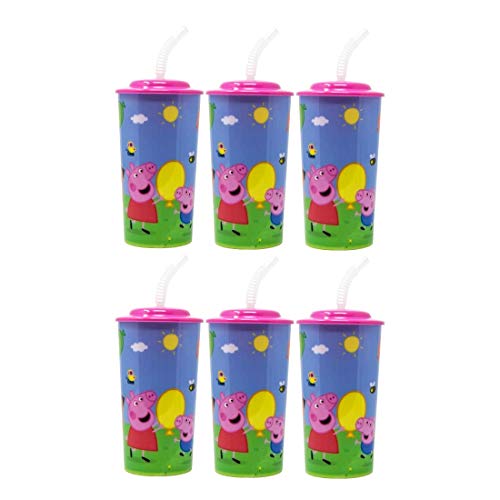 Zak Designs 6 Pack Peppa Pig 16oz Reusable Sports Tumbler Drinking Cups with Lids Straws 0 belly baby and beyond