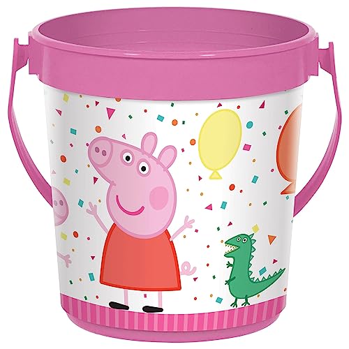 amscan Peppa Pig Confetti Party Favor Plastic Container 437dia x 487 Pink 1 Pc 0 belly baby and beyond