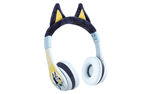 eKids Bluey Bluetooth Headphones for Kids Wireless Headphones with Microphone includes Aux Cord Volume Reduced Kids Foldable Headphones for School Home or Travel 0 belly baby and beyond