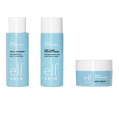 elf Skin Holy Hydration The Essentials Mini Kit Cleanser Toner Moisturizer for Hydrated Balanced Skin TSA Friendly Sizes 0 belly baby and beyond
