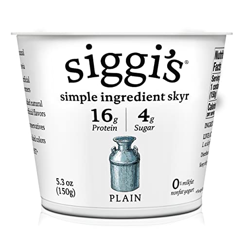 siggis Icelandic Strained Nonfat Yogurt Plain 53 oz Single Serve Cup Thick Protein Rich Yogurt Snack 0 belly baby and beyond