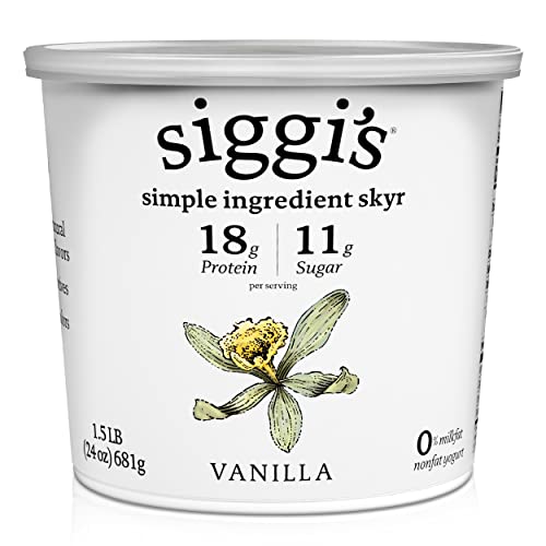 siggis Icelandic Strained Nonfat Yogurt Vanilla 24 oz Thick Protein Rich Yogurt Snack 0 belly baby and beyond