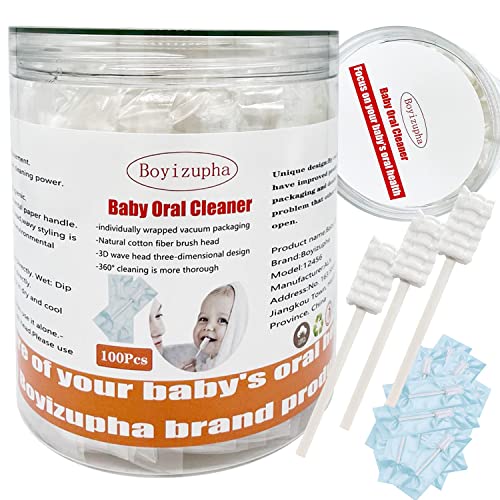100 Pcs Baby Disposable Gauze ToothbrushBaby Tongue Cleaner NewbornInfant Mouth Oral Care Cleaning Swabs for 0 36 Month 0 belly baby and beyond