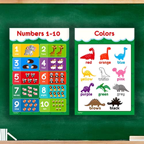 11 Educational Posters for Toddlers and Kids Perfect for Children Preschool Kindergarten Classroom Decorations Alphabet ABC Poster Numbers Weather Chart Shapes Colors 19x13 0 4 belly baby and beyond